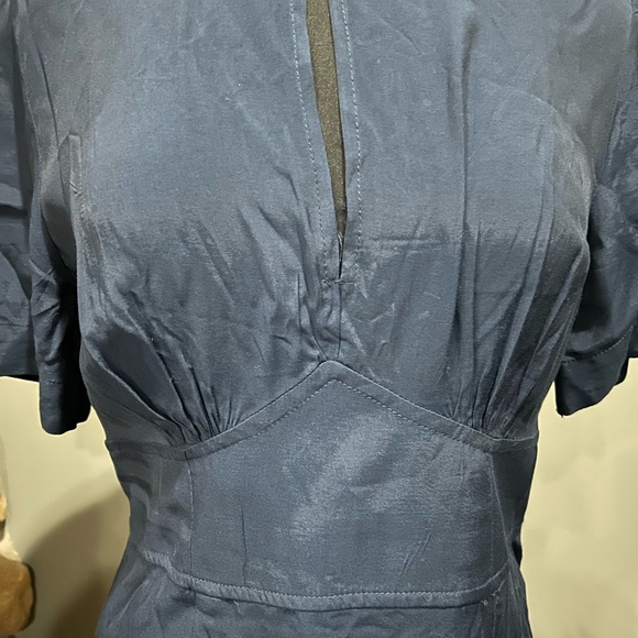 New ModCloth Navy Blue Vintage Inspired Keyhole Dress Women’s size 12 - Picture 7 of 11